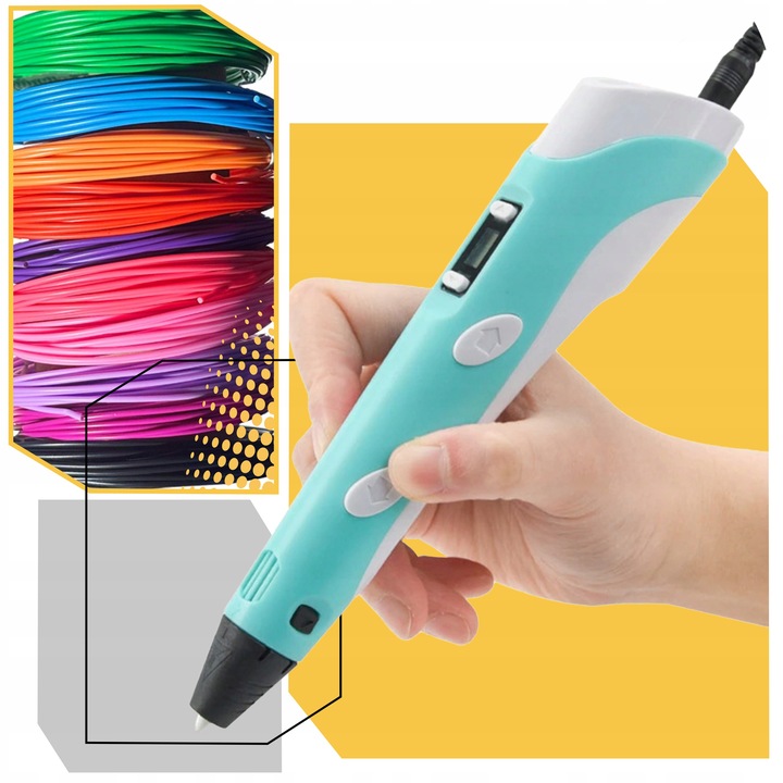 MINI DRUKARKA DŁUGOPIS 3D Dzieci 3 D PEN Magiczny + FILAMENT PLA 110 METRÓW Rodzaj długopis 3D